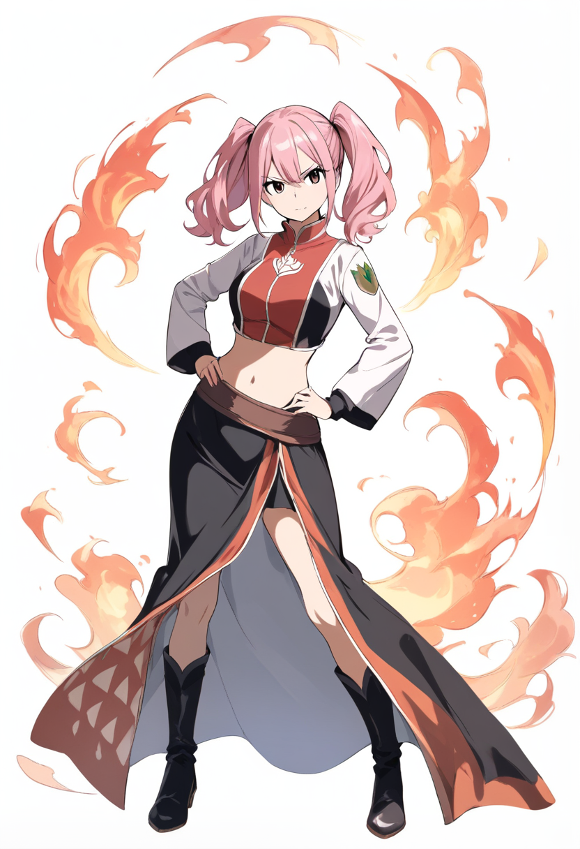Fairy Tail style wizard OC casting a vibrant spell with magic circle visible