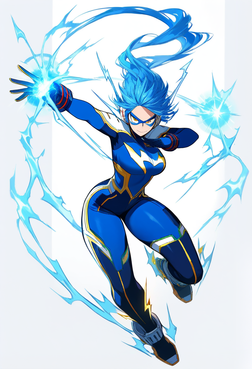 My Hero Academia OC in hero costume with Quirk activated