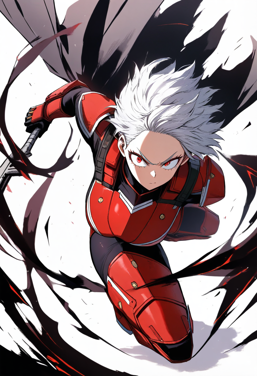 MHA OC hero costume design showing support gear details